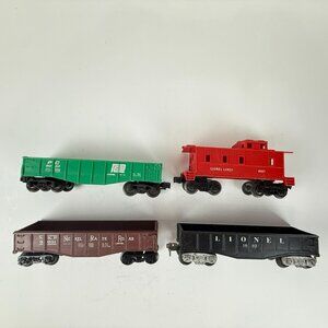 Lionel Vintage O Gauge 3 Coal Cars 9031, 9033,1002 & Caboose 6167